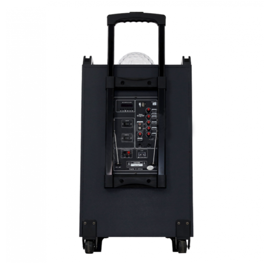 Boxa Troler Audio, Redare Bluetooth/usb/mp3, 2 Microfoane, 120w, Subwoofer Activ, Radio Fm, Alimentare 220v- 50hz/60hz, Egalizator, Negru