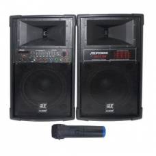 Boxe Active Profesionale Klausstech , Putere 640 W , Microfon Wireless , Karaoke , Conectivitate Prin Functie Bluetooth , Port Usb  , Incinta Lemn , Cablu De Legatura , Radio Fm , Negru