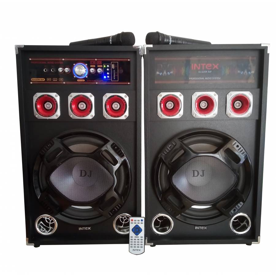 Boxe Audio Active Intex Cu Conectori Usb , Sd Card , Bluetooth , 2 Microfoane Wireless , Joc De Lumini , Telecomanda