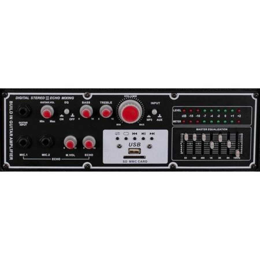 Boxe Audio Klausstech Profesionale  ,cu Mufa Pentru  Microfon , Karaoke, Usb, Bluetooth, Egalizator Pe  7 Benzi , 360 W Maxim , Sd Card, Auxiliar, Joc Lumini - Beculete .