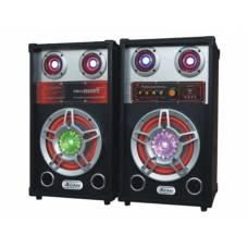 Boxe Audio  Profesionale Ailiang , 300 W , Port Usb , Sd Card , Joc De Lumini , 20 Hz-20khz ± 1.5 Db , 2 Intrari De Microfon , Distorsiuni