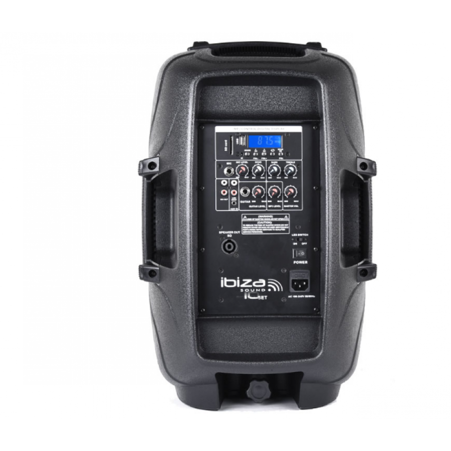 Boxe Audio Profesionale Ibiza Light Cu Conexiune Bluetooth, Intrare Usb Si Sd Card Mmc, Putere Rms 2 X 500 W , Display Digital , Lumini Led, Microfon , Sensibilitate 1w / 1m 98db , Woofer Impedanta 8 Ohmi