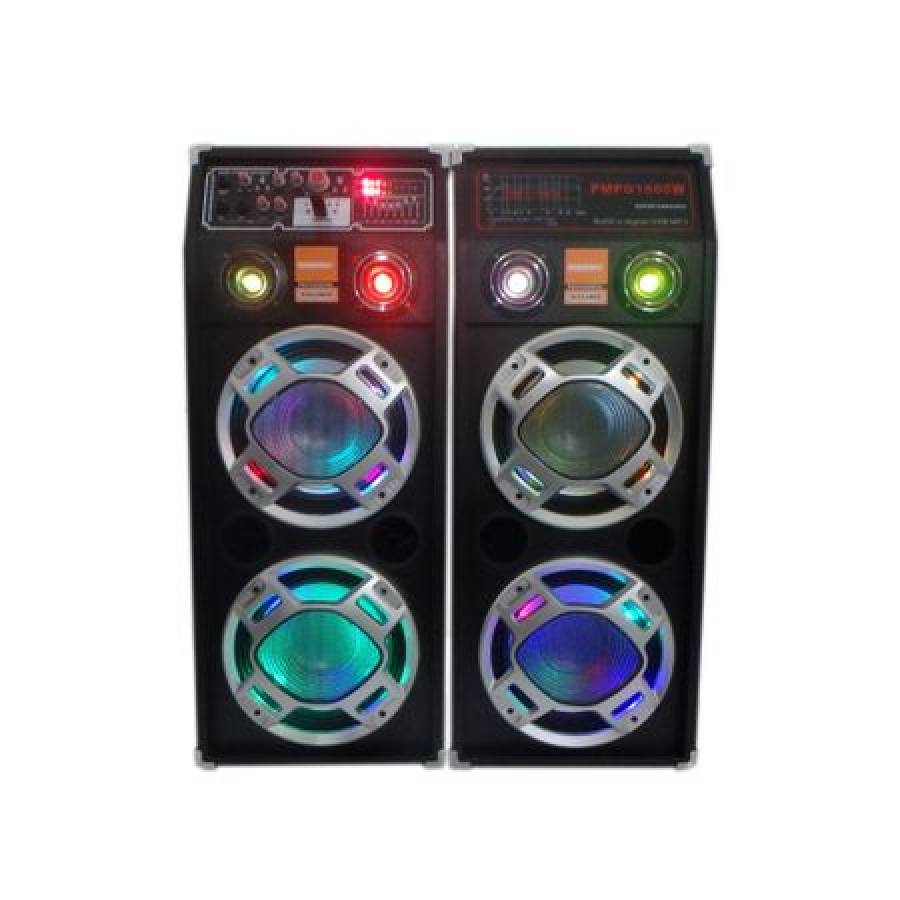 Boxe Cu Statie Active Profesionale , Conectivitate Prin Functia Bluetooth / Port Usb / Sd Card ,radio Fm , Jocuri De Lumini ,  Negru