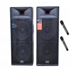Boxe  Profesionale Klausstech 1180w, 4 Difuzoare 15inch, Microfoane Fara Fir, Bluetooth, Usb, 5 Band Graphic Equalizer