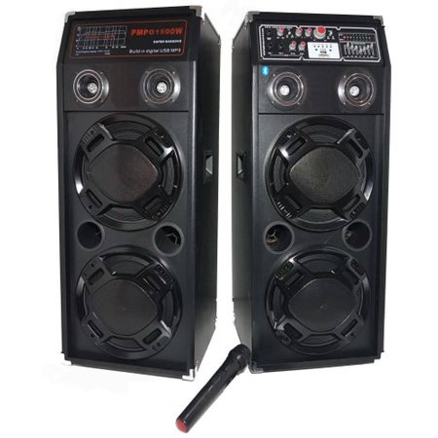 Boxe Profesionale Klausstech, Dj Effect Cu Microfon Wireless, Sistem Karaoke, Port Usb, Slot Sd Card, Putere Maxima 2 X 180 W, Frecventa 50 - 60 Hz, Negru