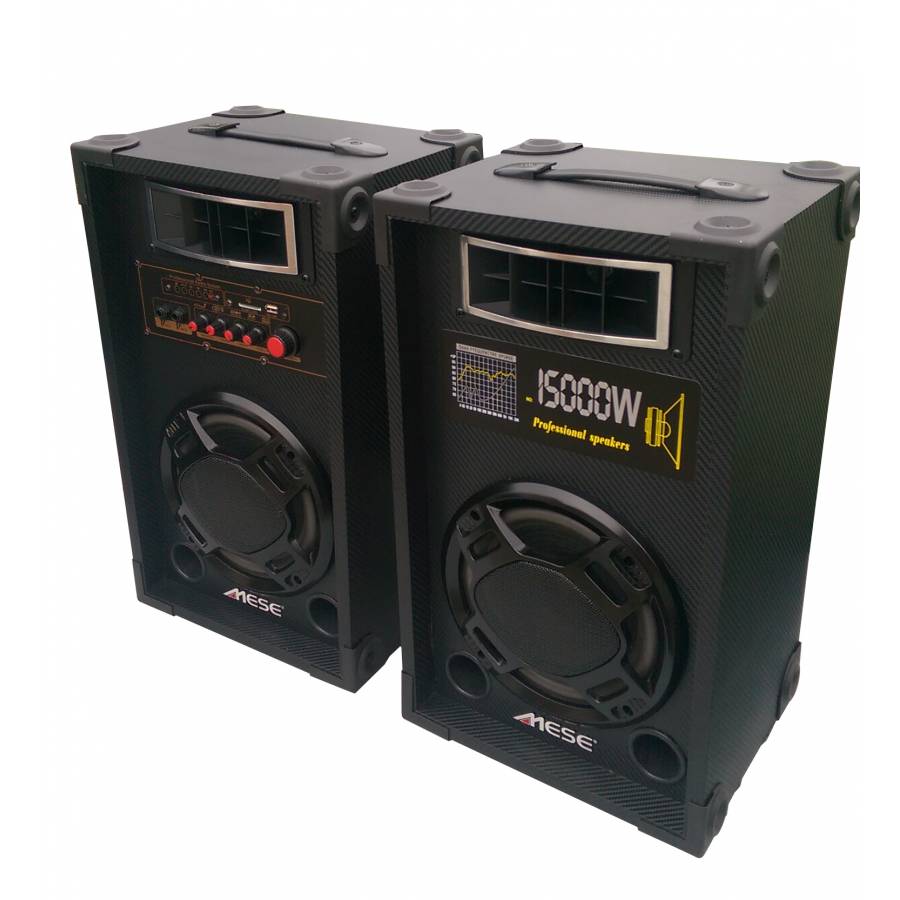 Boxe Profesionale Mese Active ,port  Usb, Sd Card, Radio Fm, Putere  300w , Conectivitate Bluetooth , Putere Max 150 W , 4 Ohmi , Design Pe 2 Cai , Negru
