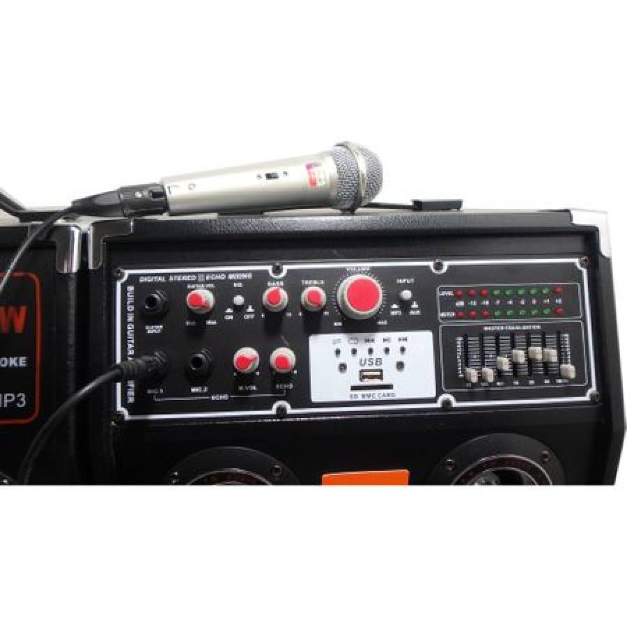 Boxe Temeisheng Active Cu Statie Profesionale Karaoke/usb-bt 300 Watt,incinta Lemn , 1 Microfon Cadou