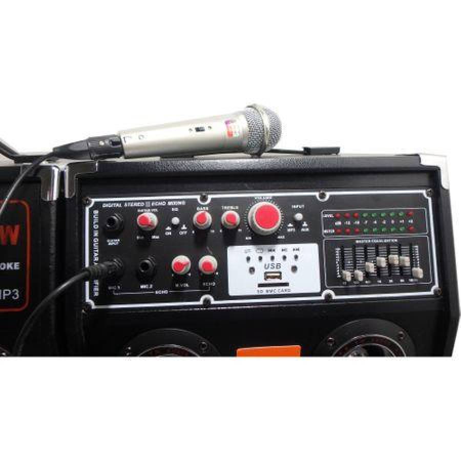 Boxe Temeisheng Active Si Pasive Cu Statie Karaoke , Port Usb , Conexiune Bluetooth , Putere Rms 300 Watt,incinta Din Lemn , Radio Fm , Material Rezistent ,  Slot Card Sd , Culoare Negru
