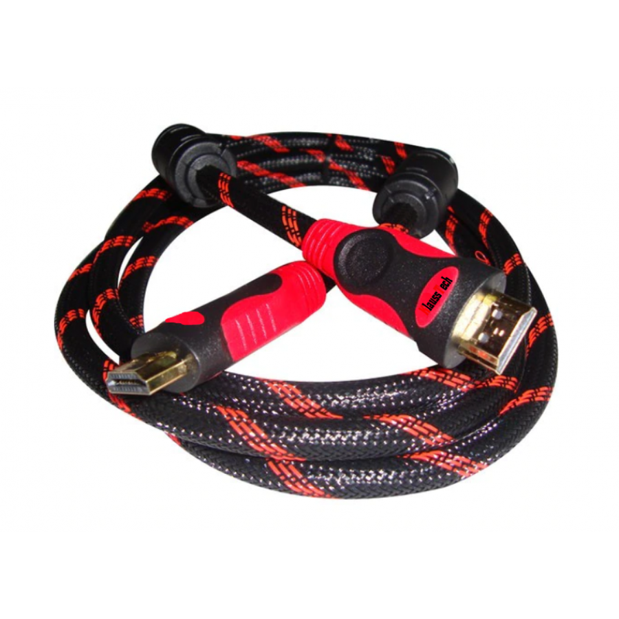 Cablu Profesional Hdmi Klausstech, Full Hd, 10 Metri Lungime, Hdmi Tata - Tata, Ethernet 1.4 19p, Culoare Negru/rosu