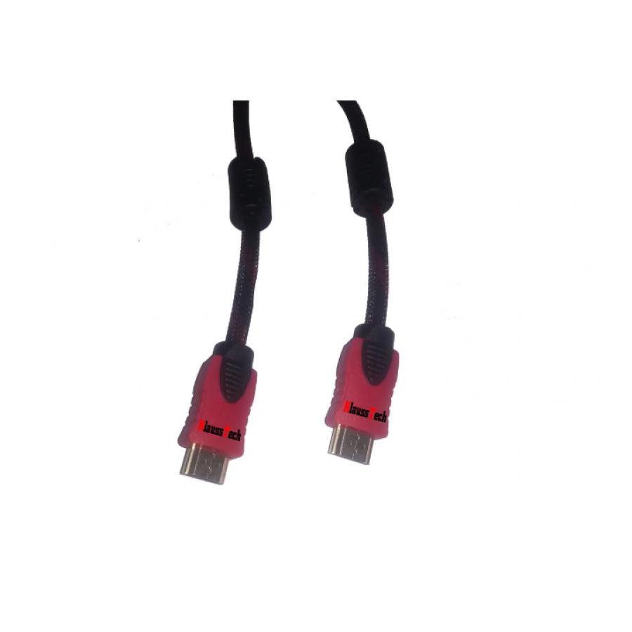 Cablu Profesional Hdmi Klausstech, Full Hd, 10 Metri Lungime, Hdmi Tata - Tata, Ethernet 1.4 19p, Culoare Negru/rosu