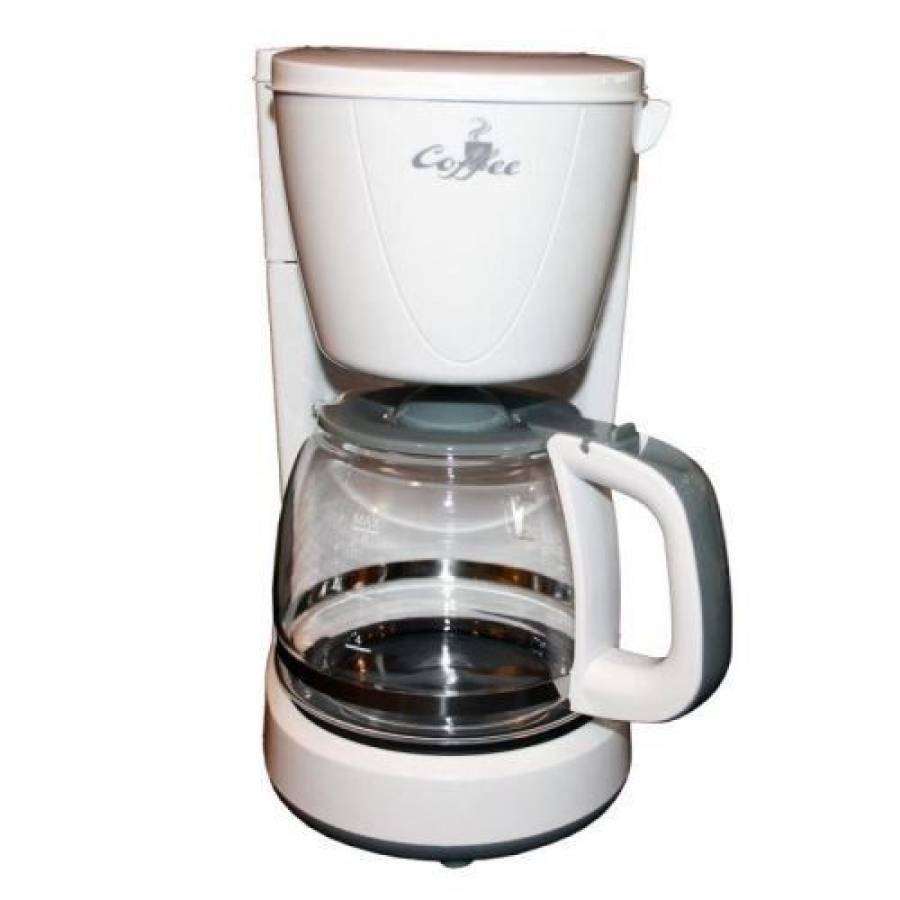 Cafetiera Electrica Klausstech, Capacitate Rezervor De 1 L , Recipient Din Sticla Cu Maner Izolat , Capacitate 8 Casti , Putere De 800 W , Functie Filtru Permanent , Alb