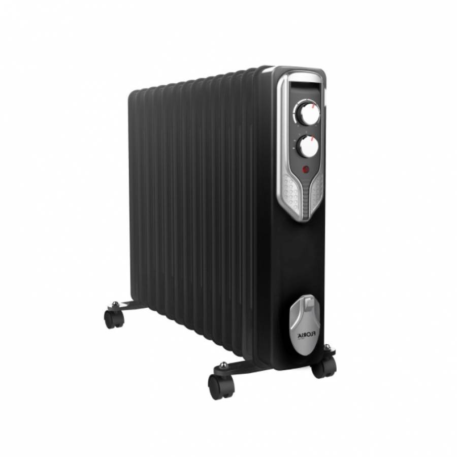 Calorifer Electric, 13 Elementi, 2500w, 3 Trepte De Putere (1000/1500/2500w), Roti De Transport, Indicator Luminos, Sistem De Siguranta, Design Ergonomic, Negru