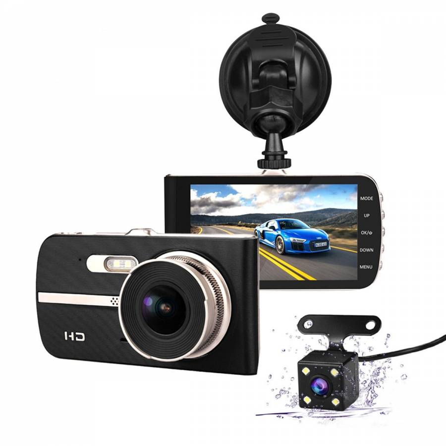 Camera Auto Dvr Klausstech, 1080p Full Hd, Display Lcd 4 Inch, Senzor De Miscare, Waterproof, Port Usb, Minihdmi, Rezolutie 1920 X 1080p, Obiectiv Cu Unghi Larg, Design Modern, Negru Si Auriu