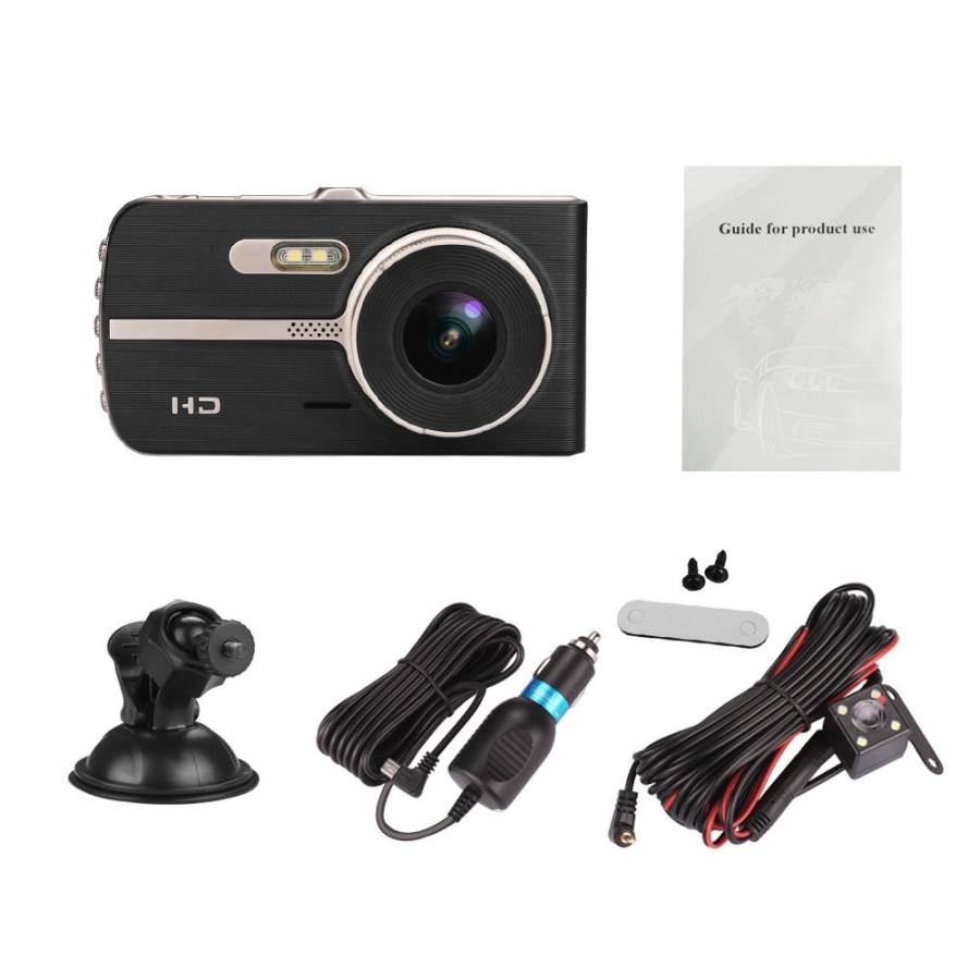 Camera Auto Dvr Klausstech, 1080p Full Hd, Display Lcd 4 Inch, Senzor De Miscare, Waterproof, Port Usb, Minihdmi, Rezolutie 1920 X 1080p, Obiectiv Cu Unghi Larg, Design Modern, Negru Si Auriu