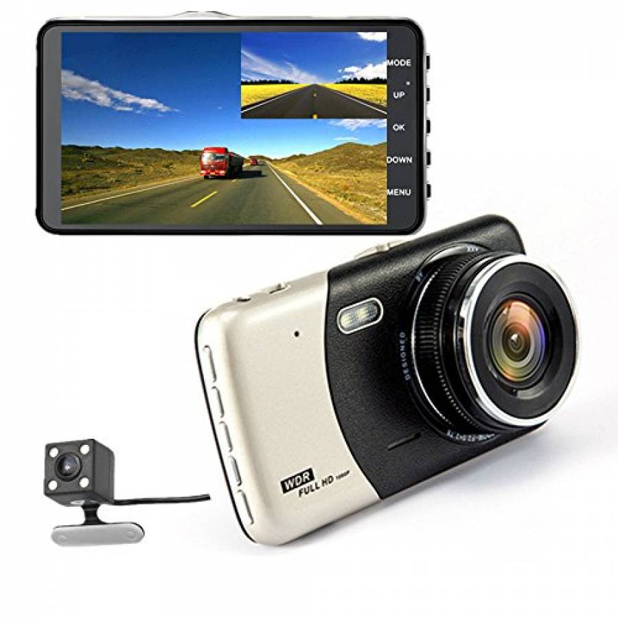 Camera Auto KlaussTech Dvr Pentru Masina Dublu Obiective , Rezolutie Full Hd 1080p , Inregistrare 170 De Grade