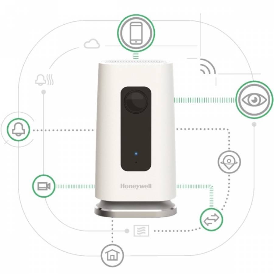 Camera De Supraveghere Pentru Interior/exterior Cu Wifi Lyric C1 , Honeywell ,  Zoom Digital X5 , Rezolutie Video 720p , Functie Geofencing , Functie Salvare In Cloud , Functie Backup Extensibila , Alb