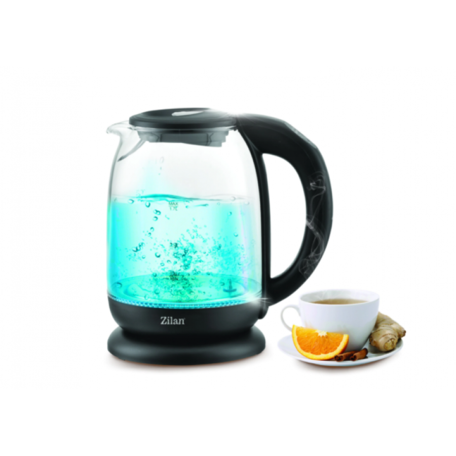 Cana Electrica, Capacitate 1.7l, Putere 2200w, Iluminare Led, Maner Ergonomic, Indicator Nivel Apa, Temperatura Reglabila, Negru