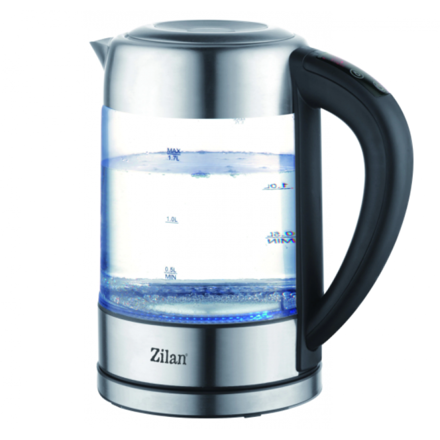 Cana Electrica, Digitala, Capacitate 1.7l, Putere 2200w, Iluminare Led, Maner Ergonomic, Indicator Nivel Apa, Temperatura Reglabila, Negru/argintiu