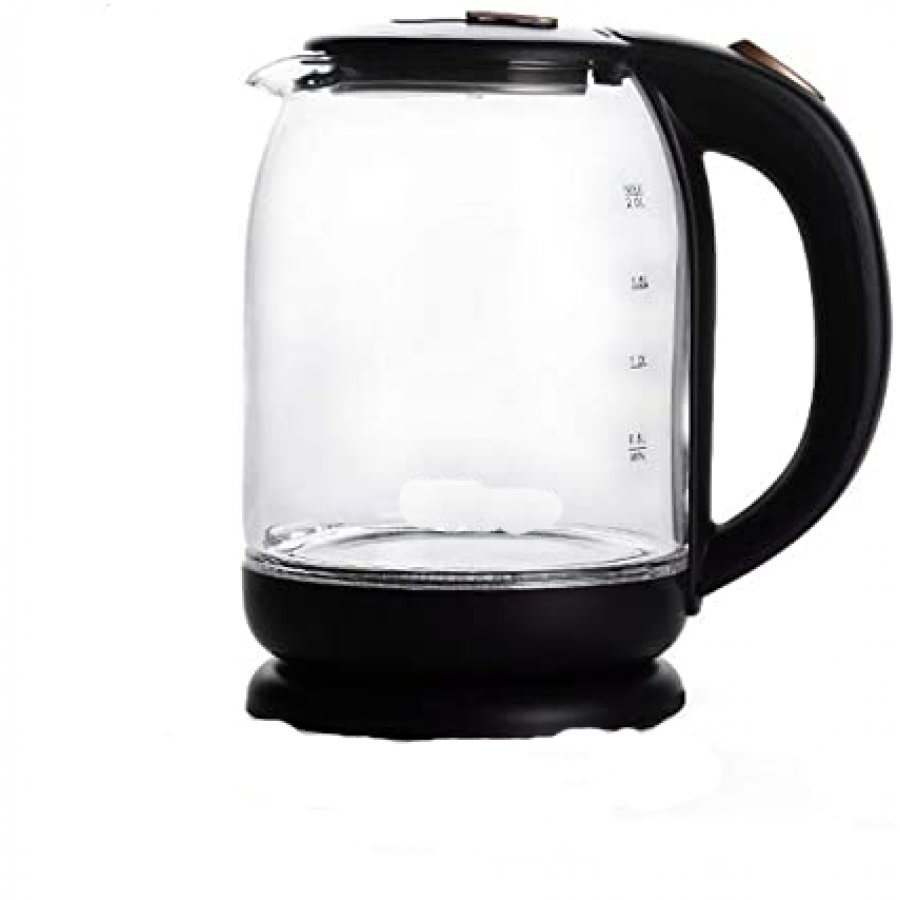Cana Fierbator Din Sticla, Capacitate De 2l, Putere 2000w, Maner Ergonomic, Baza Rotativa La 360 De Grade, Design Compact Si Ergonomic, Simplu De Folosit, Negru