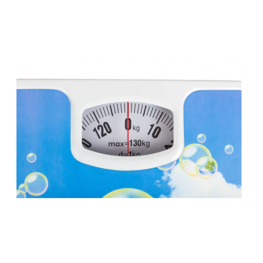 Cantar Corporal, Klausstech, Mecanic, Suporta O Greutate De 130kg, Imprimeu, Design Atractiv, Usor De Folosit, Alb/albastru