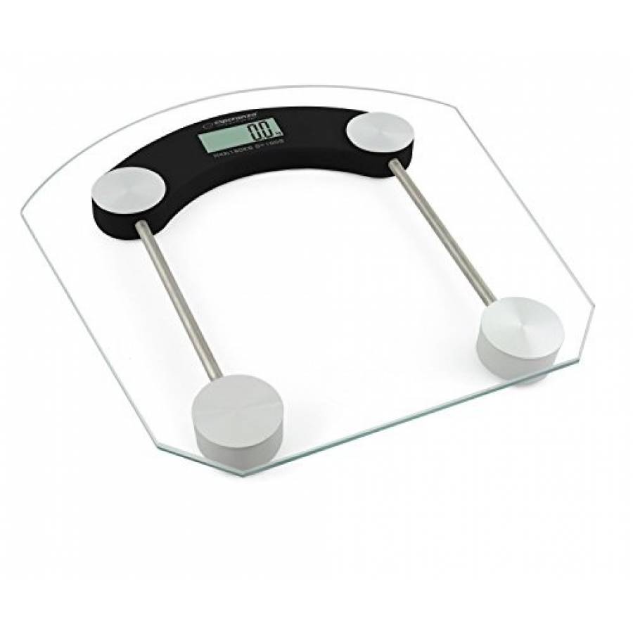 Cantar Corporal Pentru Baie, Echipat Cu 4 Senzori, Capacitate Maxima 180 Kg, Afisaj Lcd, Pornire Automata, Design Modern, Transparent