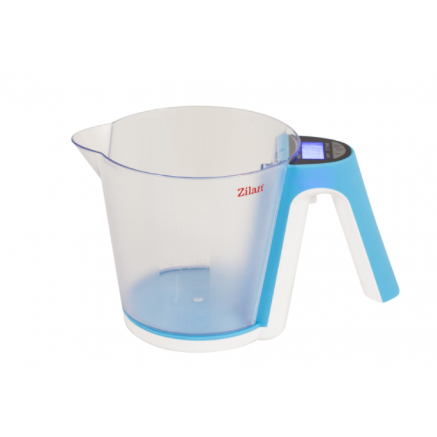 Cantar De Bucatarie, Digital, Cana Gradata, Display Lcd, Functie De Tara, Oprire Automata, Capacitate 2kg, Precizie 1gr, Bleu