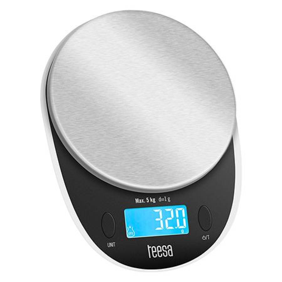 Cantar De Bucatarie, Greutate Maxima 5kg, 2 Butoane, Acuratete De 1g, Functie Tare, Ecran Lcd,  4 Unitati De Masura, Argintiu