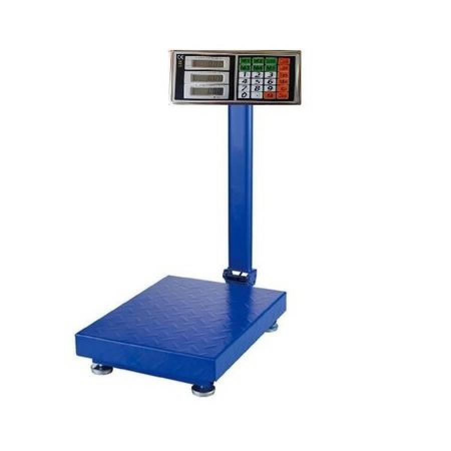 Cantar Electronic Comercial Cu Platforma Klausstech, Masa Maxima Suportata 700 Kg, Afisaj Lcd, Brat Pliabil, Indicator Nivel Baterie, Albastru