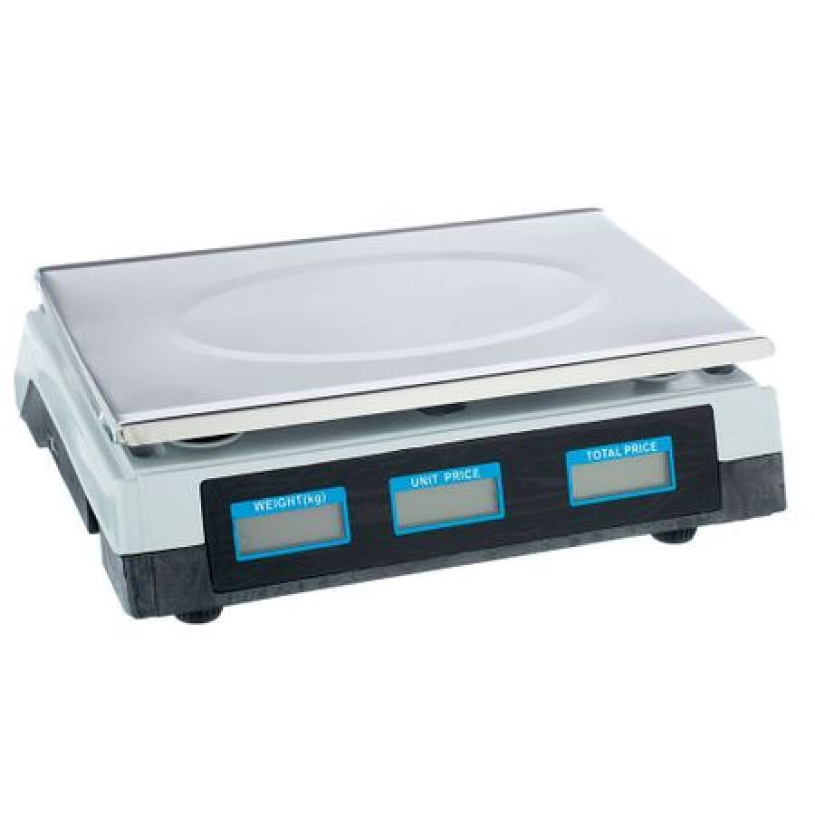 Cantar Electronic Comercial Klausstech, Afisaj Dublu, Masa Maxima Suportata 40 Kg, Afisaj Lcd, Indicator Nivel Baterie, Negru