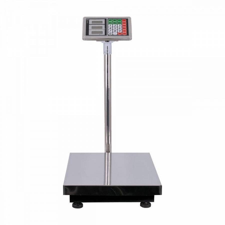 Cantar Electronic Cu Platforma Klausstech, Capacitate 500 Kg, Afisaj Lcd, Acumulator Si Platan Din Inox, Design Ergonomic