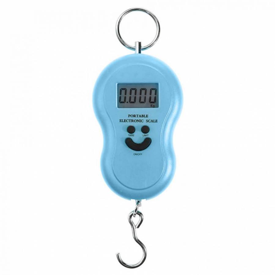 Cantar Electronic Portabil Klausstech, 50kg, Ecran Lcd, Portabil, Sisteme De Atentionare Pentru Greutate Depasita Sau Baterie Descarcata, Albastru