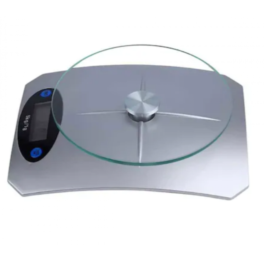 Cantar Klausstech Electronic De Bucatarie, Display Lcd, Precizie Cantarire 1 G, Platan Din Sticla Securizata, Mod De Cantarire G/oz, Alimentare Cu 1 Baterie Cr2032, Culoare Argintiu