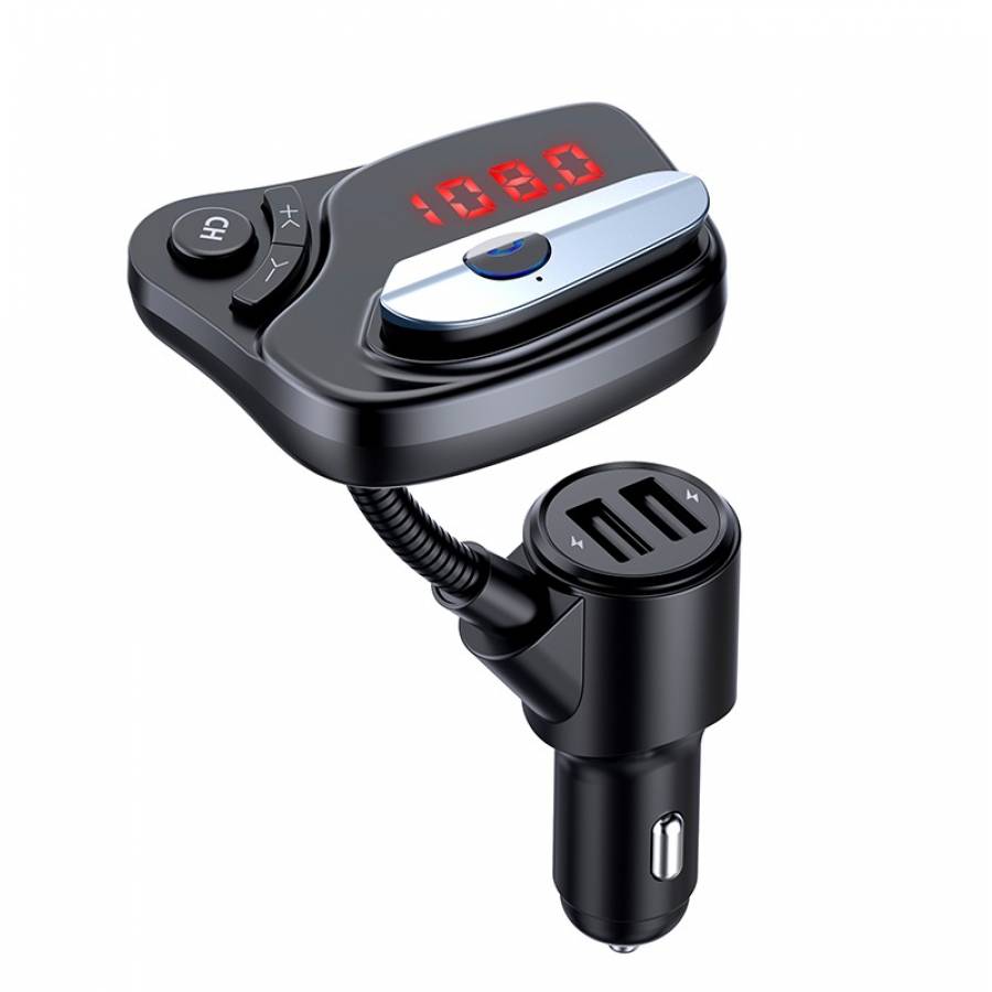 Car Kit Auto Klausstech, Modulator Fm, Casca Bluetooth, Mp3 Player, Incarcator Usb, Hands-free, 12-24v, Negru