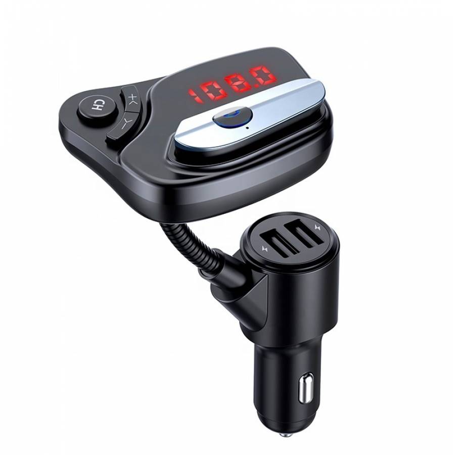 Car Kit Auto Klausstech, Modulator Fm, Casca Bluetooth, Mp3 Player, Incarcator Usb, Hands-free, 12-24v, Negru