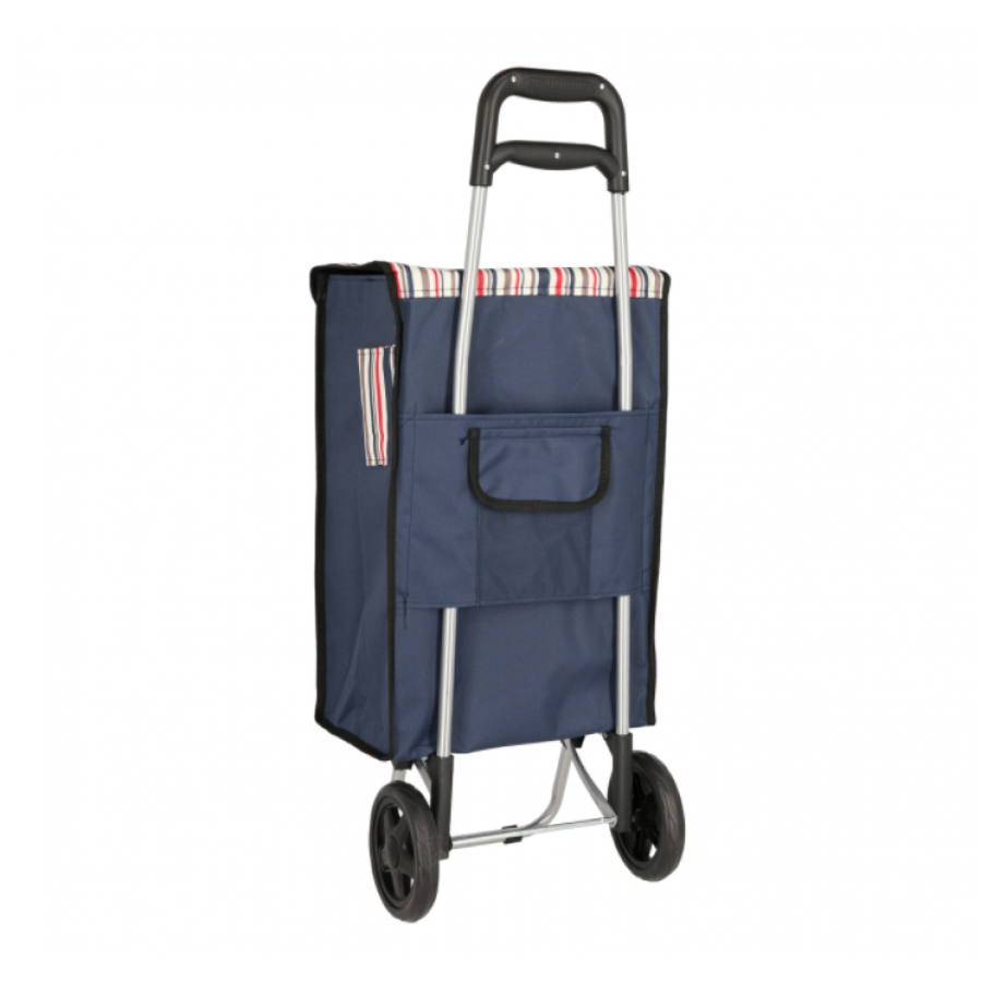 Carucior De Piata Cu 2 Roti, Klausstech, Capacitate 45l, Material Impermeabil, Cadru Din Metal, Maner Din Plastic, Multicolor