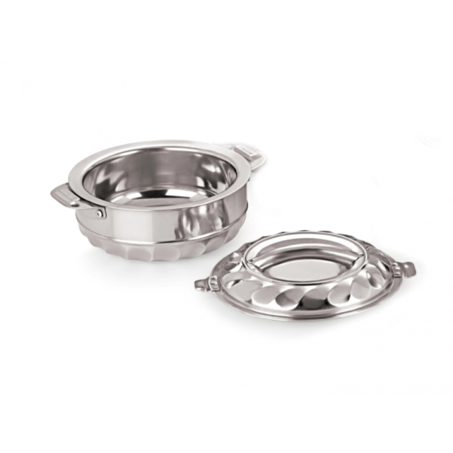 Caserola Cu Capac Din Inox, Capacitatea Caserolei De 7.5l, Mentine Caldura, Usoara, Manere Din Inox, Moderna, Argintiu