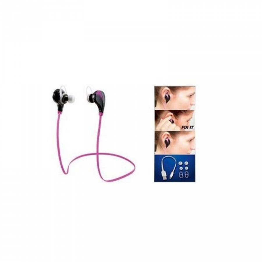 Casti Audio Bluetooth Proiectate Pentru Sport Klausstech , Sunet Hifi Stereo , Convorbiri Telefonice Fara Atingerea Telefonului , Microfon Incorporat , Acumulator Li-pro , Cablu Incarcare Usb , Culoare Roz