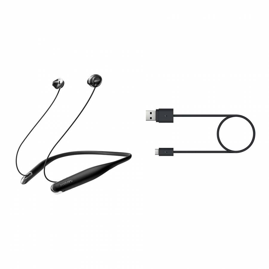 Casti Audio Intraauriculare Philips, Wireless Hi-res, Banda De Gat, Difuzoare De 13 Mm, Autonomie 14 Ore, Sensibilitate 93 Db, Li-polimer, Ghid Initiere, Negru
