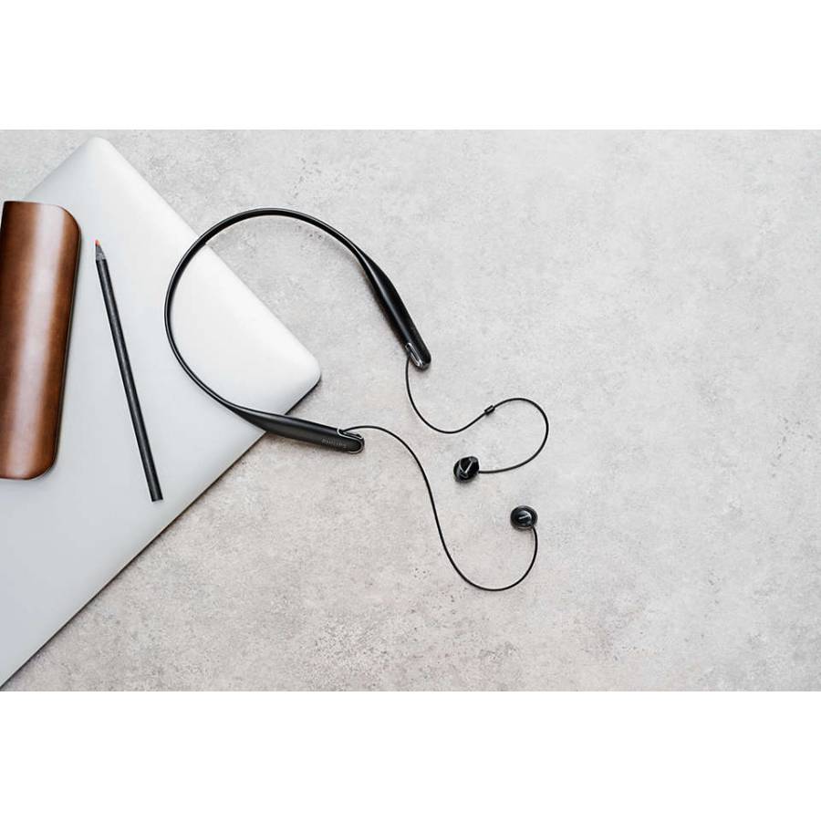 Casti Audio Intraauriculare Philips, Wireless Hi-res, Banda De Gat, Difuzoare De 13 Mm, Autonomie 14 Ore, Sensibilitate 93 Db, Li-polimer, Ghid Initiere, Negru