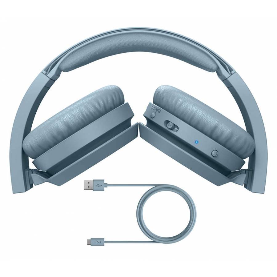Casti Audio Philips Wireless Cu Bass Boost, Supraauriculare, Difuzoare 32 Mm, Cablu Usb-c, Autonomie 29 H, Acumulator Li-polimer, Albatru