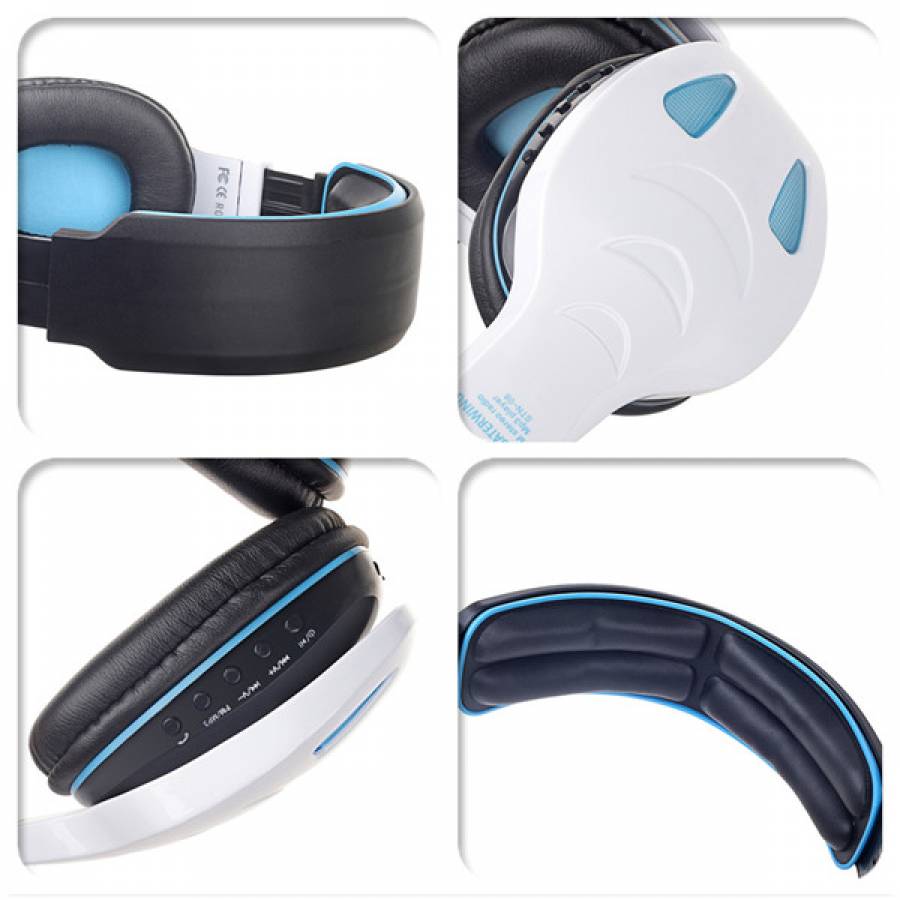 Casti  Audio Profesionale, Cu Bluetooth 3.0, Difuzor 40 Mm, Bass Puternic, Albe, Functie Telefon