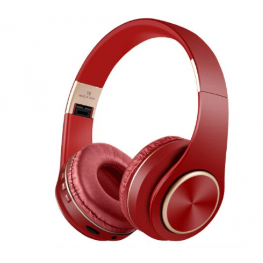 Casti Audio Wireless Klausstech, Design Ergonomic, Compatibilitate Universala, Bluetooth, Tf Card, Microfon, Mp3 Player, Fm, Sunet Clar Si Puternic, Greutate Redusa, Control Volum, Rosu