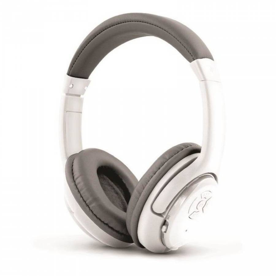 Casti Audio Wireless Klausstech, Microfon Incorporat, Conectivitate Bluetooth 3.0, Acumulator Reincarcabil, Difuzor 40 Mm, Comenzi Pe Casca, Design Modern, Alb