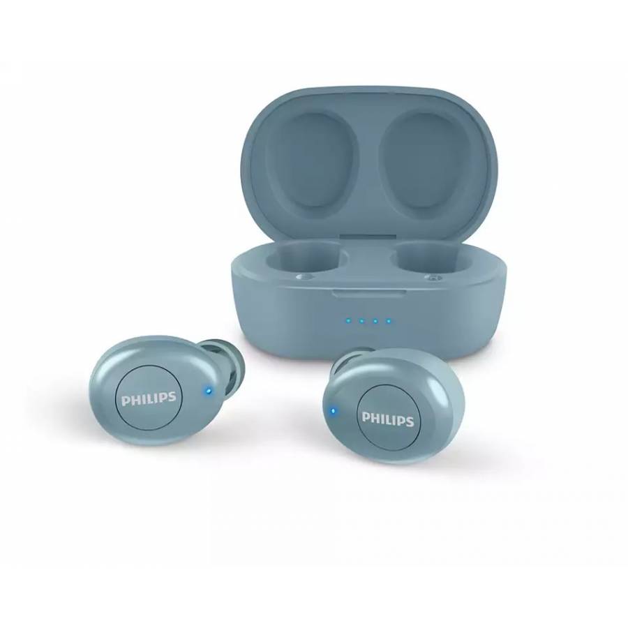 Casti Audio Wireless Philips Cu Design Inchis, Difuzoare 6mm, Bluetooth 5.1, Microfon, Baterie Litiu-ion, 90 Db, Gestionare Apel, Albastru