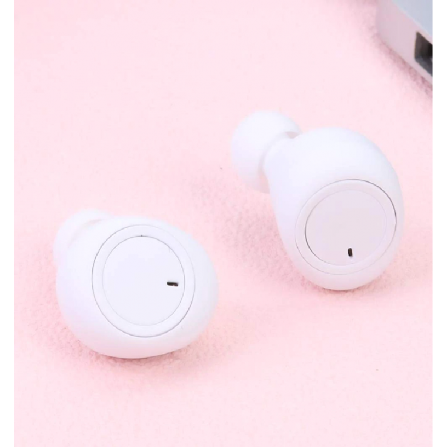 Casti Audio Wireless Sport Klausstech, Bluetooth 5.0, Sunet Clar, 3 Butoane Pentru Comenzi, Compatibilitate Universala, 42 Db, Capacitate Baterie 8 Ore,  Alb