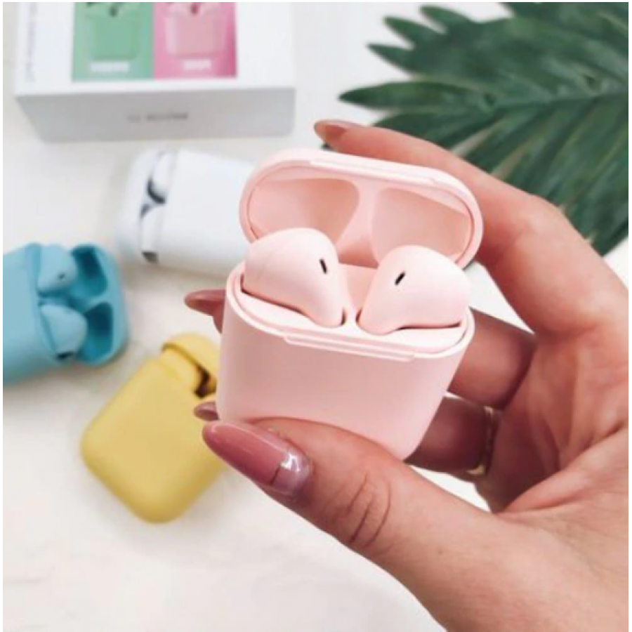 Casti KlaussTech Bluetooth V5.0 Airpods, Carcasa De Incarcare, Autonomie 4 Ore, Incarcare 70 Min, Utilizare Usoara, Design Ergonomic, Moderne, Culoare Roz