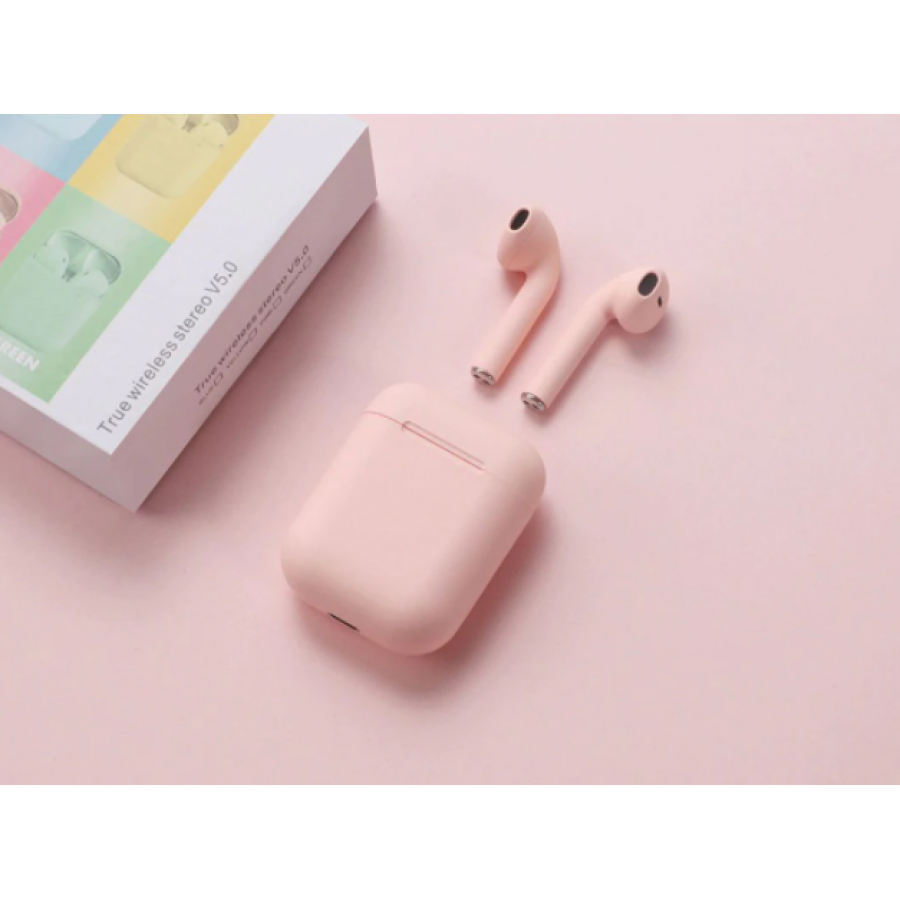 Casti KlaussTech Bluetooth V5.0 Airpods, Carcasa De Incarcare, Autonomie 4 Ore, Incarcare 70 Min, Utilizare Usoara, Design Ergonomic, Moderne, Culoare Roz
