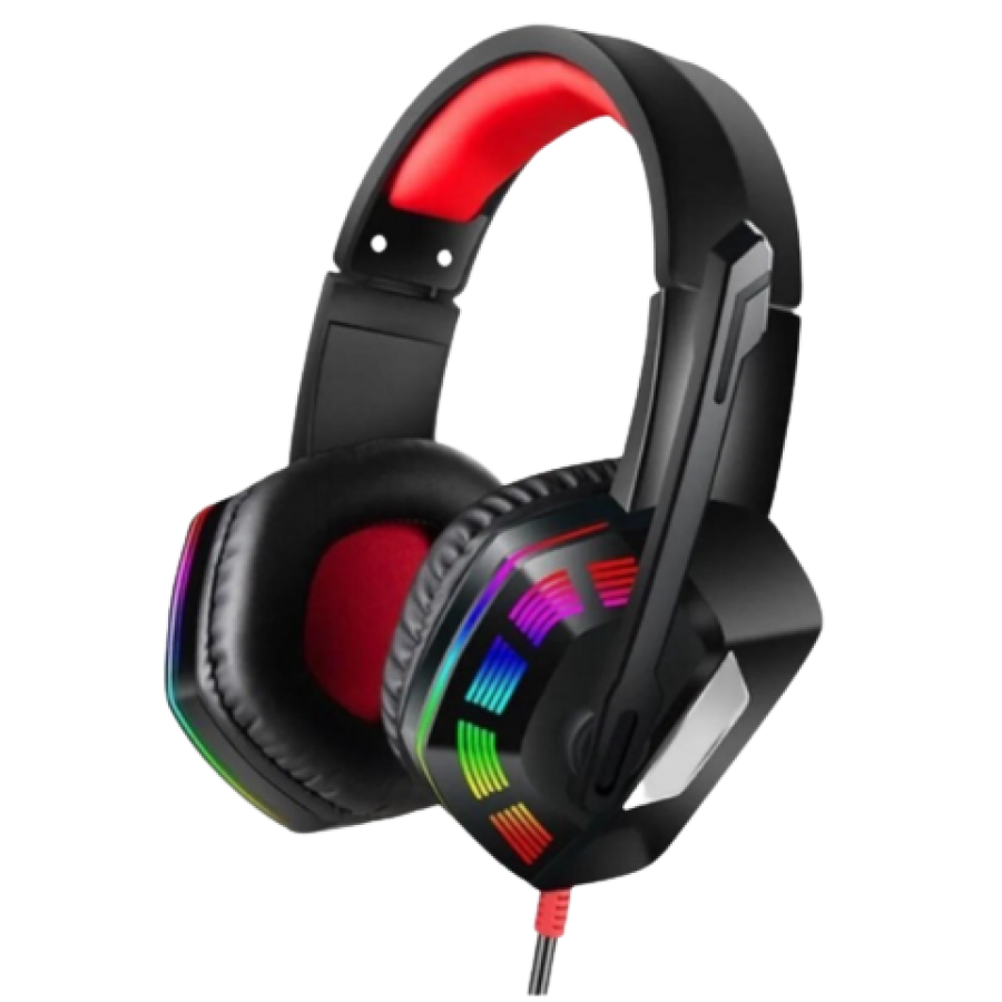 Casti Gaming, Iluminate, Microfon, Usb, Omnidirectional, Lungime Cablu 2.2m, Sunet De Calitate, Ergonomice, Usoare, Design Placut, Negru