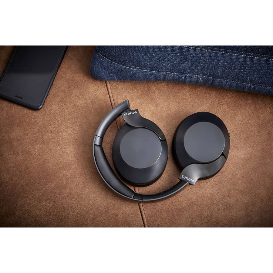 Casti Over-ear Philips Hi-res Wireless, Supraauriculare, Difuzoare 40 Mm, Design Inchis, Bluetooth 5.0, Raza 10 M, Gestionare Apel, Control Volum, Negru