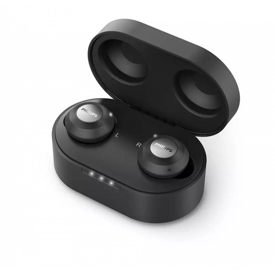 Casti Philips Audio True Wireless, Intraauriculare Cu Bluetooth, Difuzoare 13 Mm, Microfon Incorporat, Incarcare 1.5 H, Timp Convorbire 6h, Redare Muzica 18h, Negru